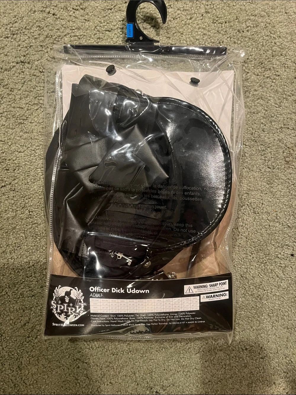 Spirit Black Halloween Officer Hat and Accessory Set - Picture 2 of 2